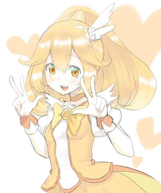 kise yayoi and cure peace (precure and 1 more) drawn by hiroya_juuren
