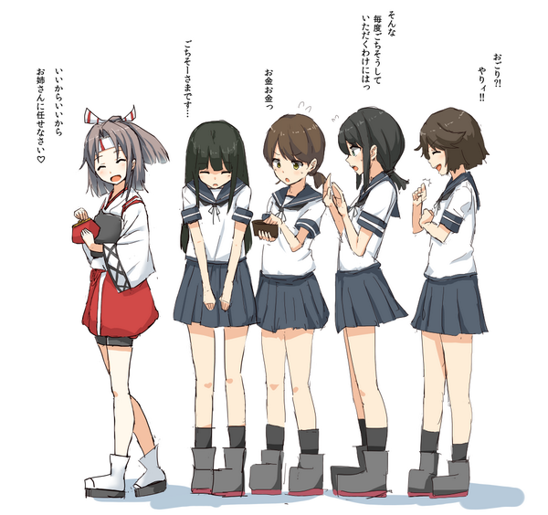 fubuki, zuihou, hatsuyuki, miyuki, and shirayuki (kantai collection) drawn by cassandra_(seishun_katsu_sando)