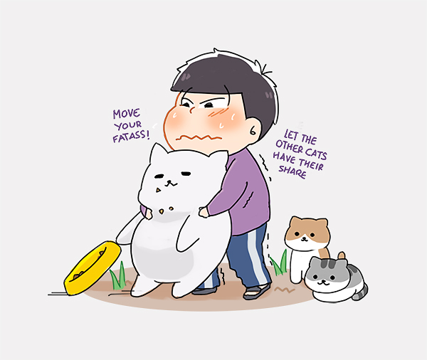 matsuno ichimatsu, manzoku-san, shirosaba-san, and chawachi-san (osomatsu and 3 more) drawn by wiwiii