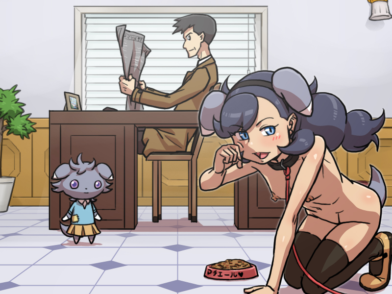 espurr, looker, and emma (pokemon and 1 more) drawn by habatakuhituji