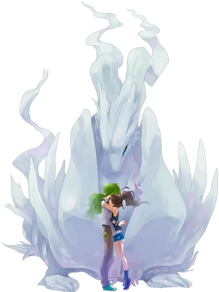 hilda, n, and reshiram (pokemon and 1 more) drawn by gum_(gmng)