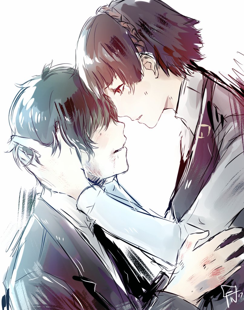 amamiya ren and niijima makoto (persona and 1 more) drawn by freinoir