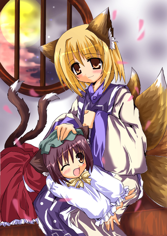 yakumo ran and chen (touhou) drawn by oshiruko_(uminekotei)