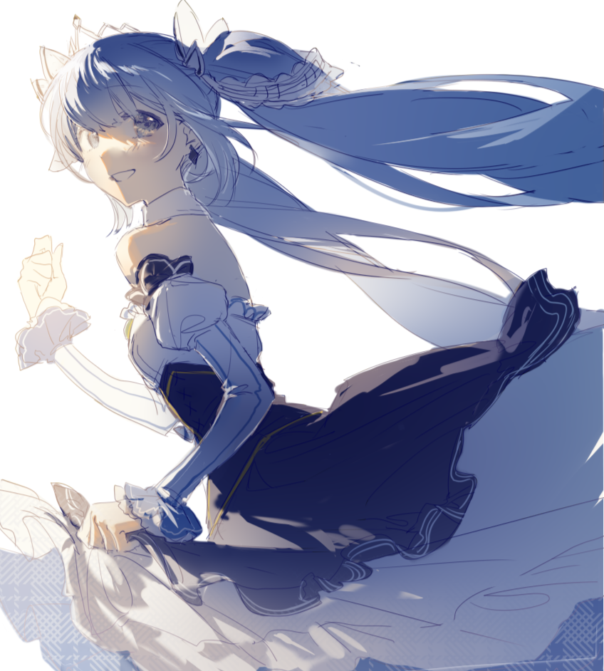 hatsune miku and yuki miku (vocaloid) drawn by senmicoko