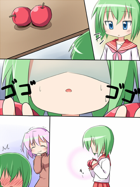 iwasaki minami and takara yukari (lucky star) drawn by koruku