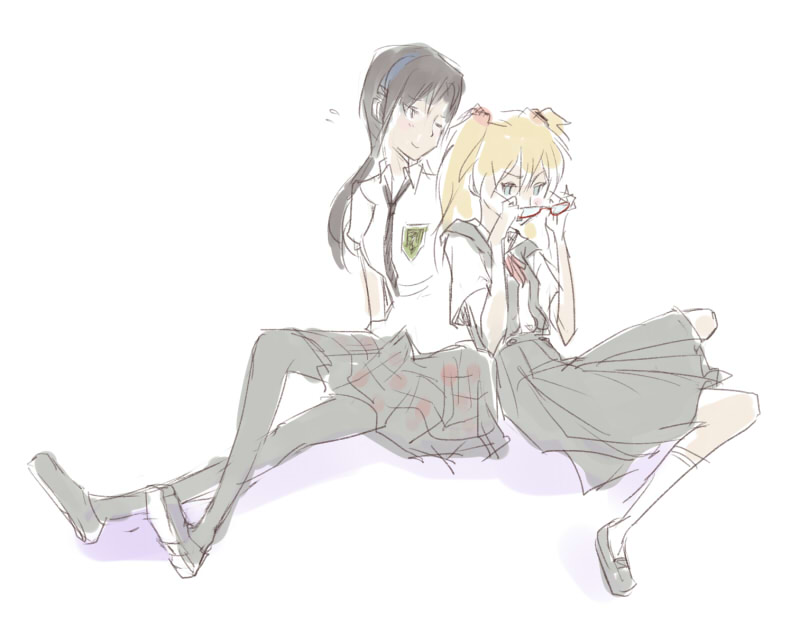 souryuu asuka langley and makinami mari illustrious (neon genesis evangelion and 2 more) drawn by huu00