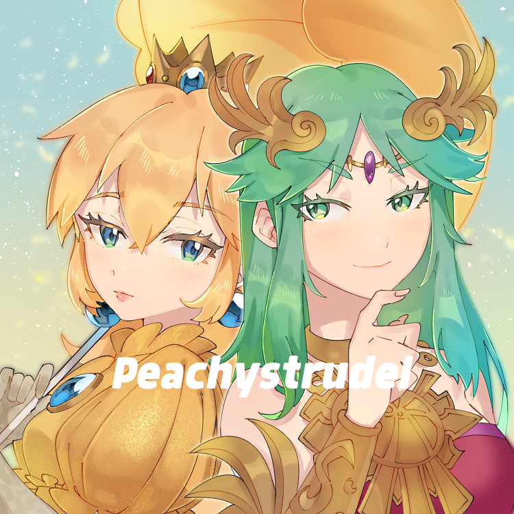 princess peach and palutena (mario and 3 more) drawn by yasaikakiage