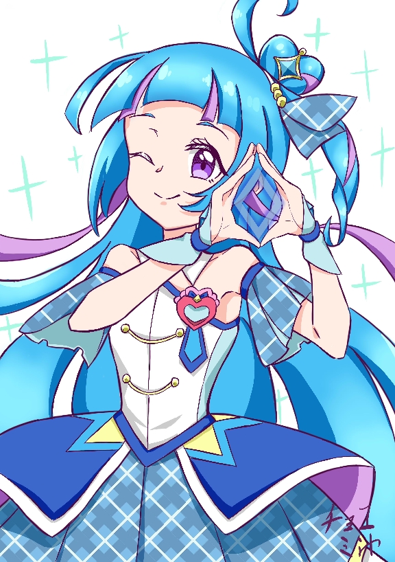aokaze nana and cure wink (precure and 1 more) drawn by choco_mint_ice