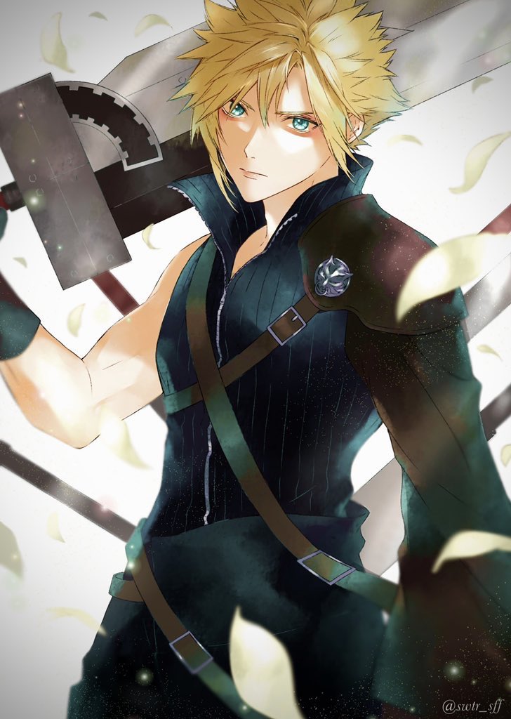 cloud strife (final fantasy and 2 more) drawn by 3wa_tari