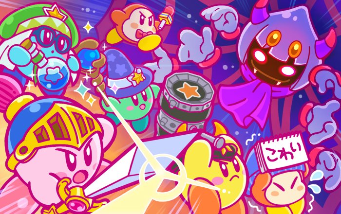 kirby, waddle dee, taranza, reporter waddle dee, assistant waddle dee, and 4 more (kirby and 1 more)