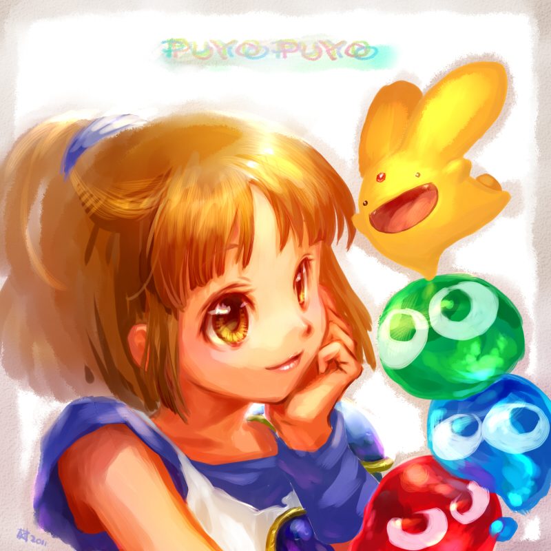 arle nadja, puyo, and carbuncle (puyopuyo and 1 more) drawn by neko_no_yu