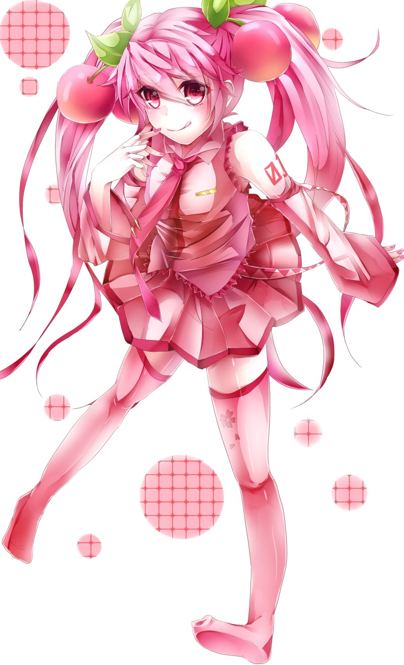 hatsune miku and sakura miku (vocaloid) drawn by rukito
