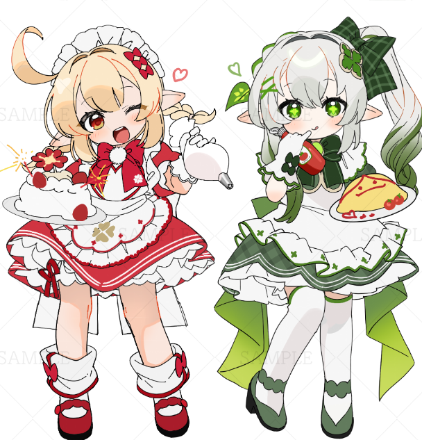 nahida and klee (genshin impact) drawn by gotoh_(nekocat)