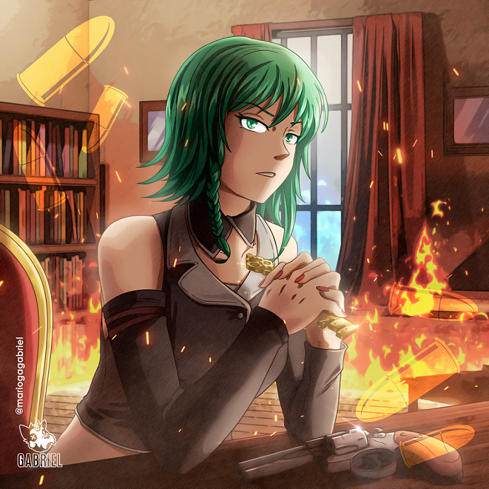 gumi and nemesis sudou (vocaloid and 2 more) drawn by mario_gagabriel
