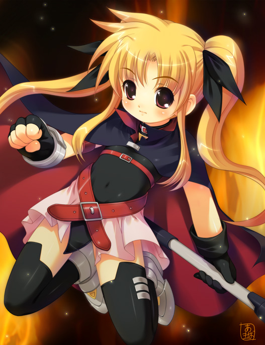 fate testarossa (lyrical nanoha and 1 more) drawn by akiba_hideki