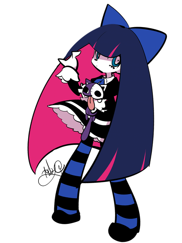 stocking and honekoneko (panty & stocking with garterbelt) drawn by sameyama_jiro