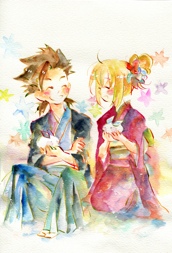 colette brunel and lloyd irving (tales of and 1 more) drawn by nayokoa201