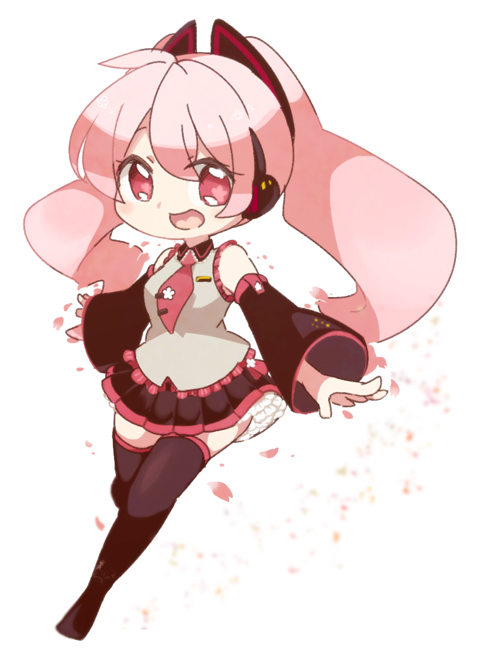 hatsune miku and sakura miku (vocaloid) drawn by chikin_maru