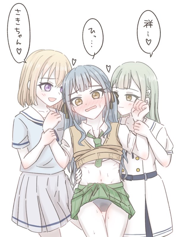 togawa sakiko, wakaba mutsumi, and misumi uika (bang dream! and 1 more) drawn by chigaya5n