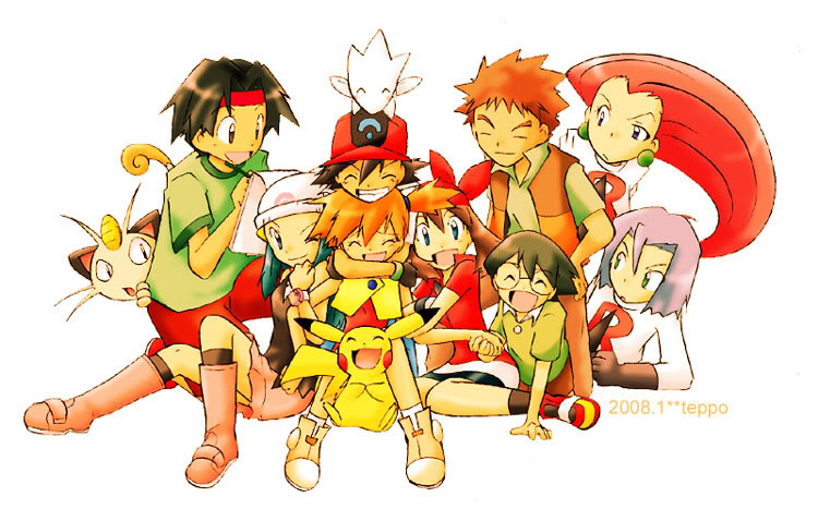 pikachu, dawn, may, ash ketchum, misty, and 6 more (pokemon and 2 more) drawn by teppo