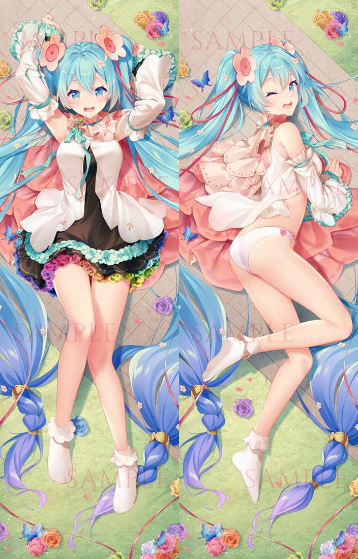 hatsune miku and magical mirai miku (vocaloid and 1 more) drawn by rimuu