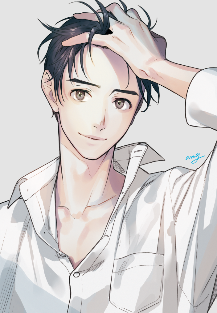 katsuki yuuri (yuri!!! on ice) drawn by amg_(nwmnmllf)