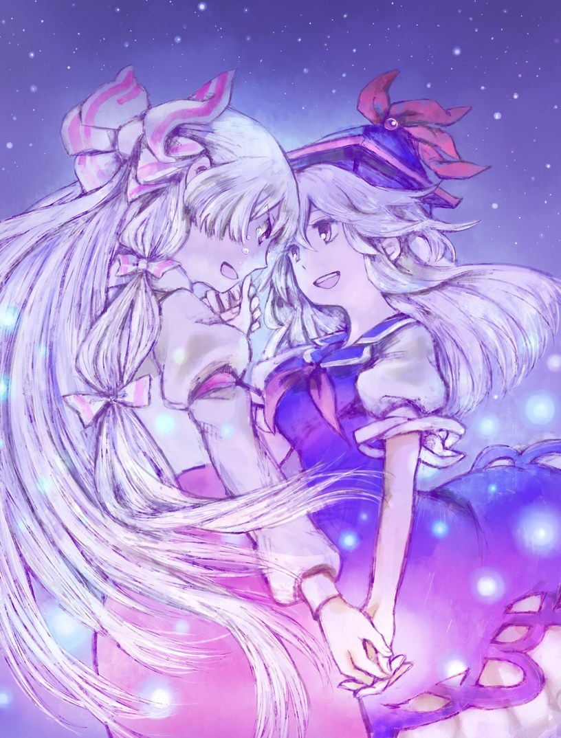 fujiwara no mokou and kamishirasawa keine (touhou) drawn by shinoasa