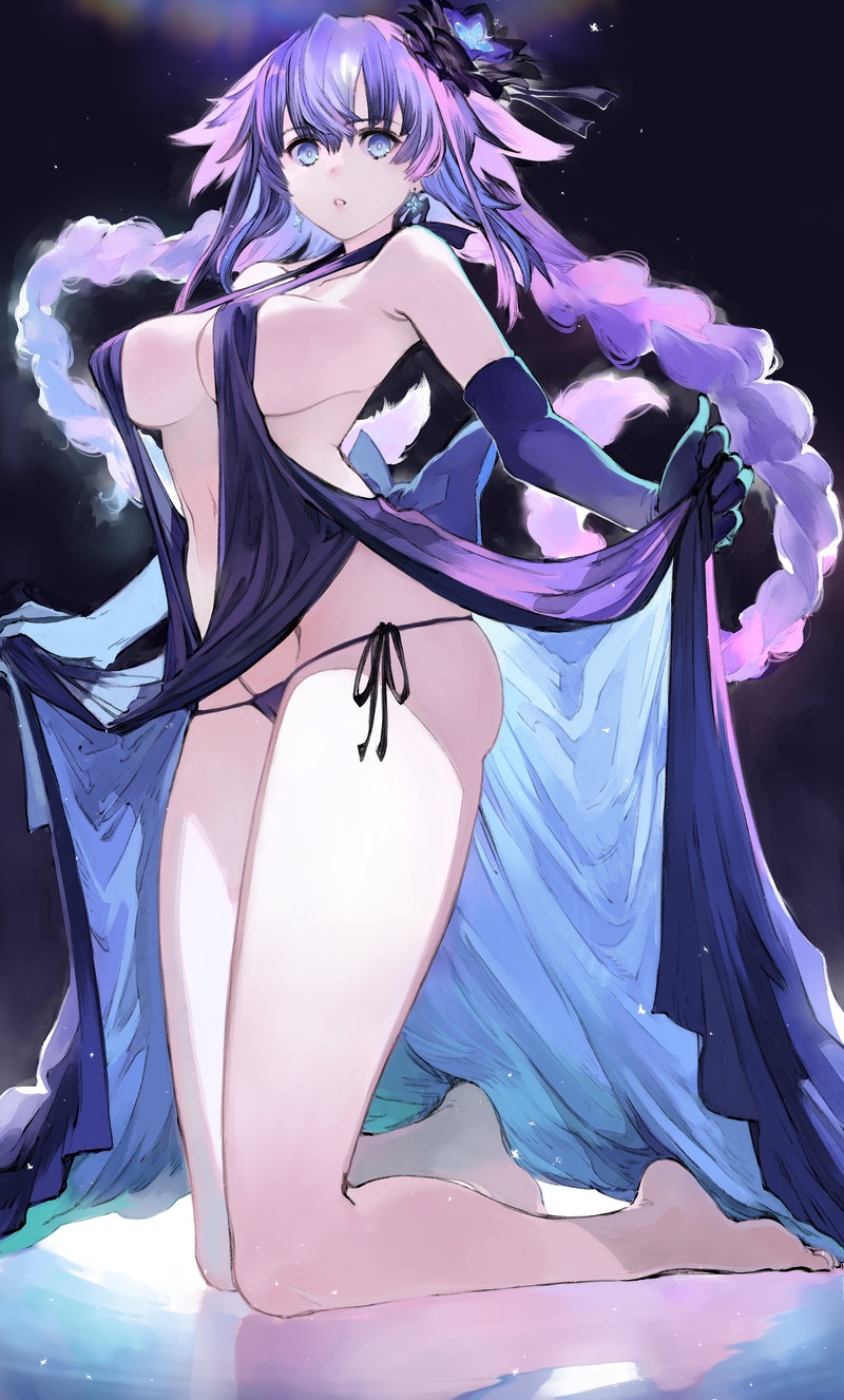 purple heart (neptune and 1 more) drawn by houden_eizou