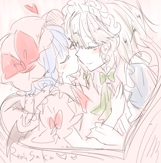 remilia scarlet and izayoi sakuya (touhou) drawn by maru_usagi