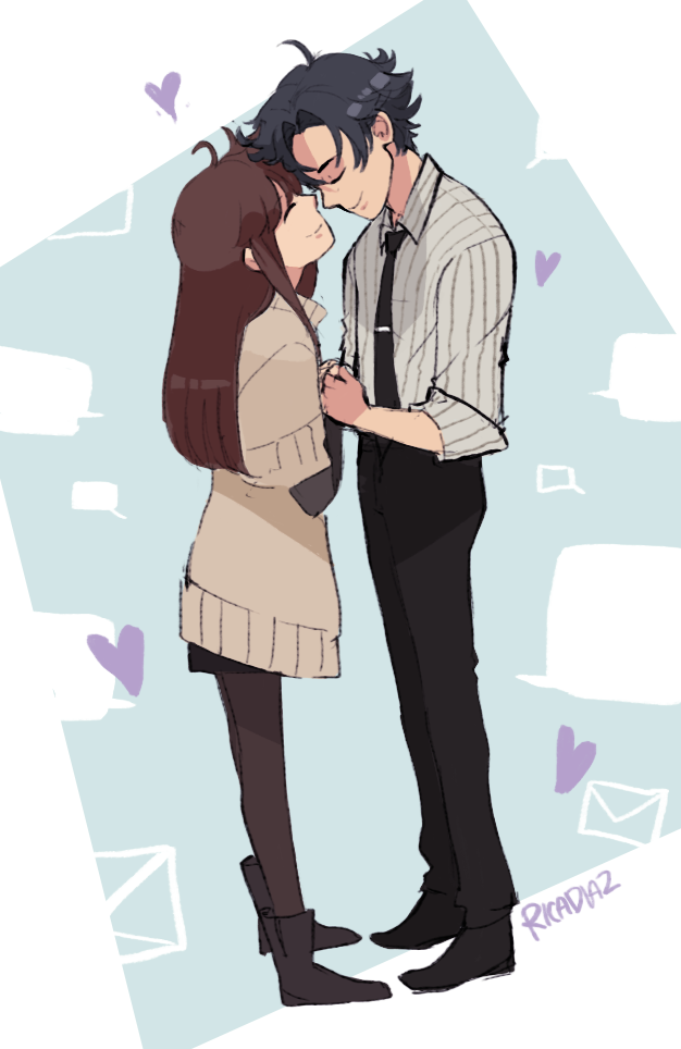 protagonist and han jumin (susanghan messenger) drawn by rica_diaz