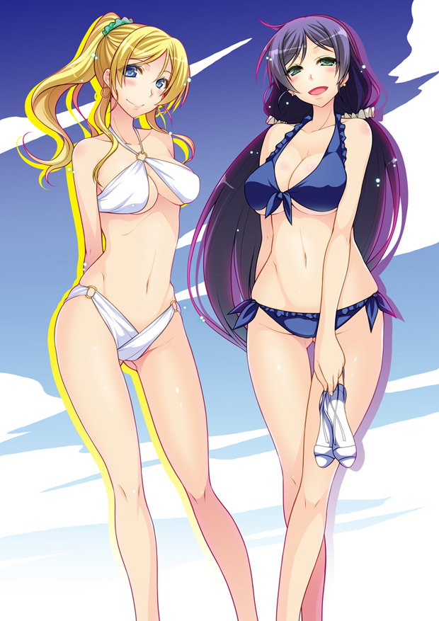 tojo nozomi and ayase eli (love live! and 1 more) drawn by miyashiro_sousuke