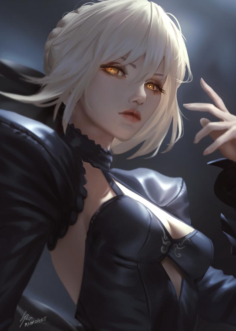 artoria pendragon and saber alter (fate and 1 more) drawn by raikoart