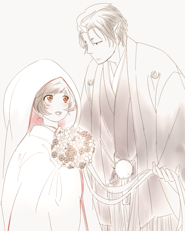 hoozuki and peach maki (hoozuki no reitetsu) drawn by hanayama321