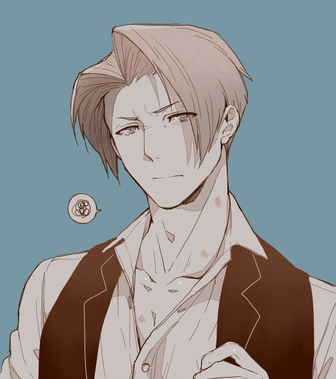 miles edgeworth (ace attorney) drawn by chizuma