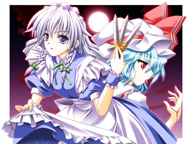remilia scarlet and izayoi sakuya (touhou) drawn by nanatsuki_(arca-nize)