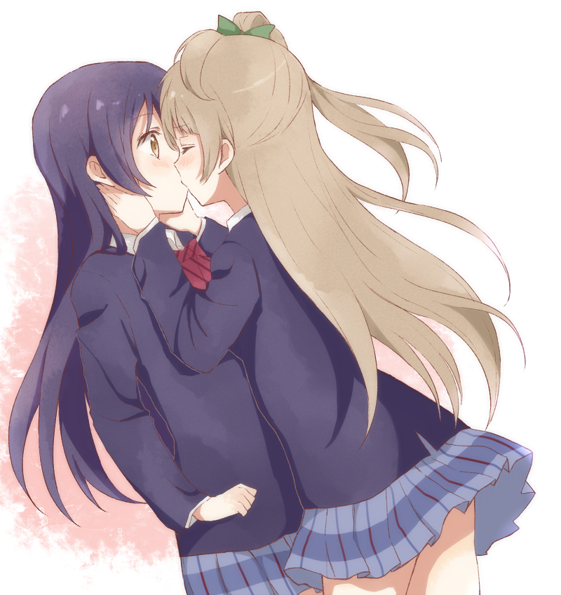 sonoda umi and minami kotori (love live! and 1 more) drawn by cora_stt