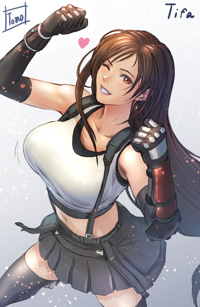 tifa lockhart (final fantasy and 1 more) drawn by tomo_eokaiteru