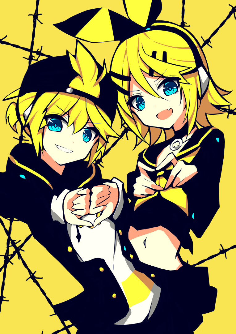 kagamine rin and kagamine len (vocaloid and 1 more) drawn by giryu
