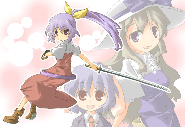 watatsuki no yorihime, watatsuki no toyohime, and reisen (touhou) drawn by harada_(sansei_rain)