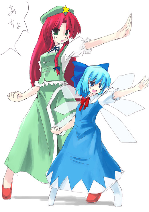 cirno and hong meiling (touhou) drawn by seo_tatsuya