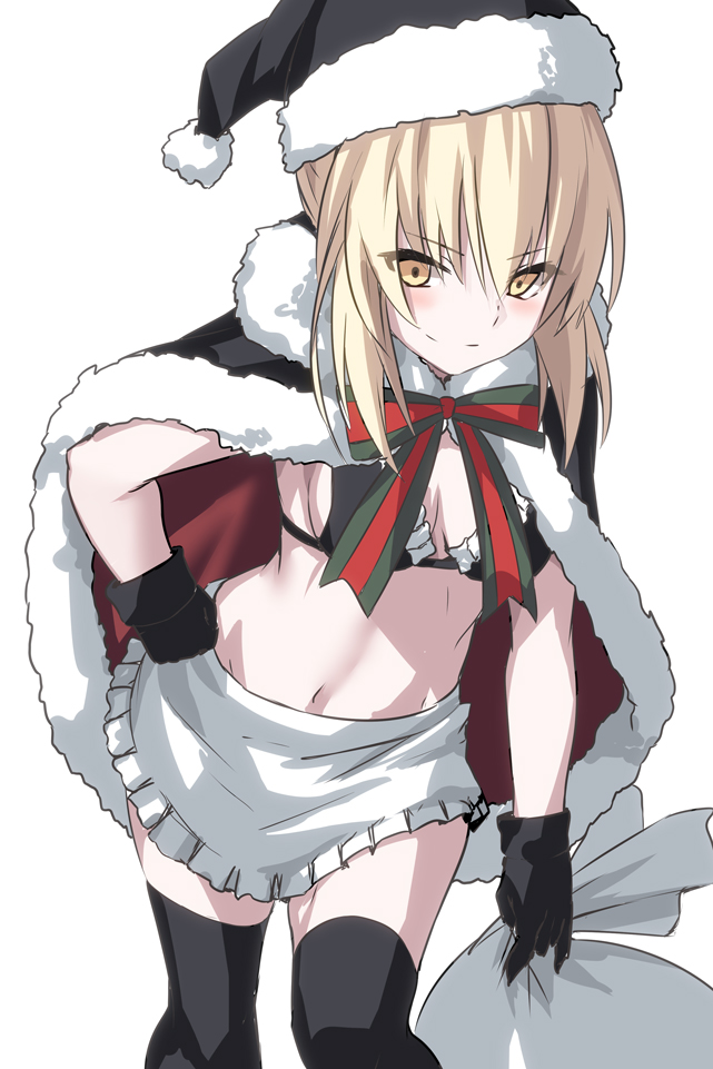 artoria pendragon, saber alter, and santa alter (fate and 1 more) drawn by shiseki_hirame
