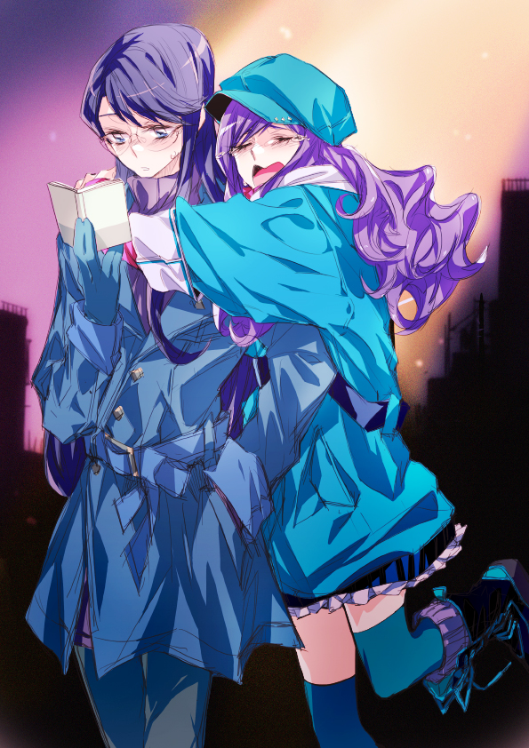 tsukikage yuri and kurumi momoka (precure and 1 more) drawn by tima