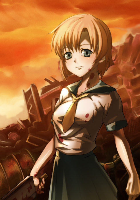 ryuuguu rena (higurashi no naku koro ni) drawn by 4hands
