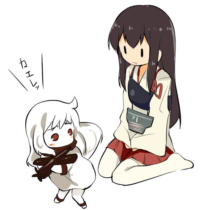 akagi and northern ocean princess (kantai collection) drawn by sch