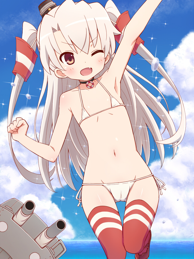 amatsukaze and rensouhou-kun (kantai collection) drawn by pikuharu