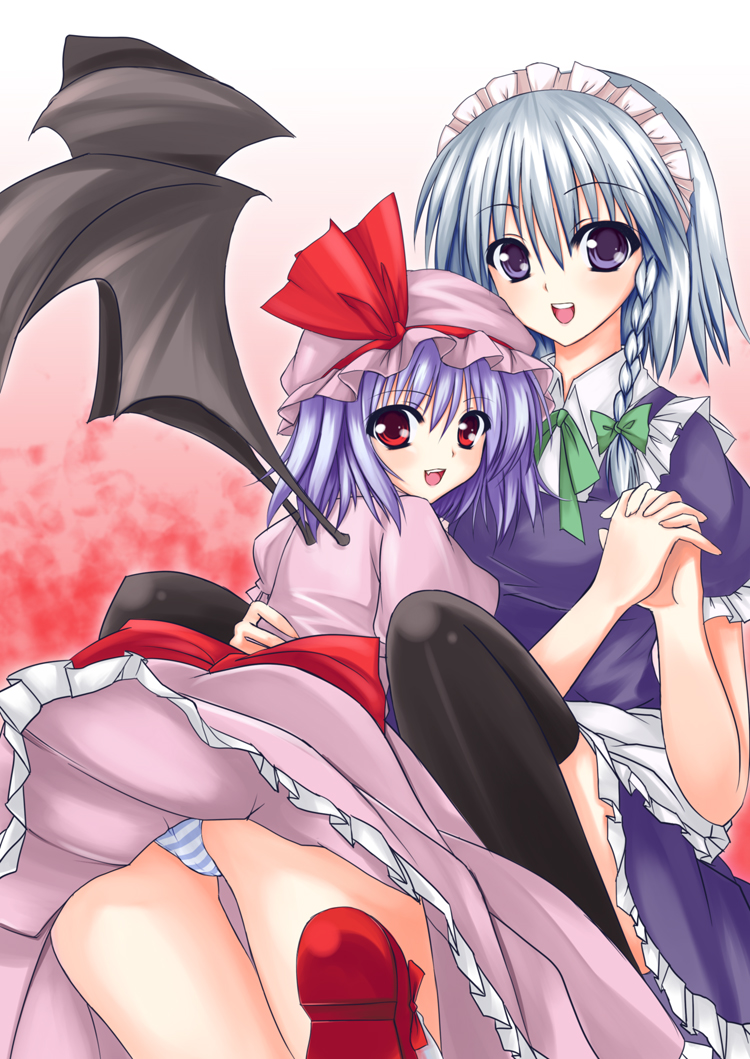 remilia scarlet and izayoi sakuya (touhou) drawn by utakata_(kochou_no_yume)