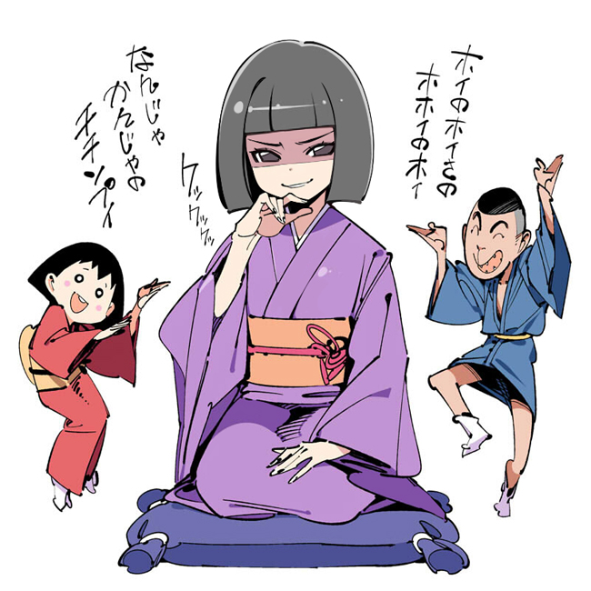 sakura momoko, noguchi emiko, and hamazaki noritaka (chibi maruko-chan) drawn by popqn