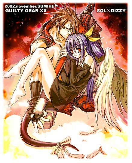 dizzy and sol badguy (guilty gear) drawn by sumi_hei