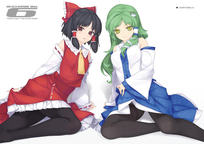 hakurei reimu and kochiya sanae (touhou) drawn by rokuwata_tomoe