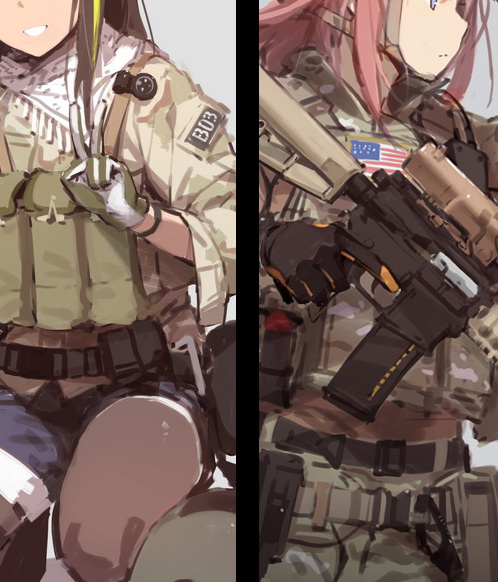 m4a1 and st ar-15 (girls' frontline) drawn by fangdan_runiu